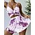 cheap Bikini Sets-Women&#039;s Swimwear Bikini Normal Swimsuit Graphic Abstract 2 Piece Printing White Blue Purple Bathing Suits Summer Sports