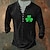 cheap Men&#039;s Henley T Shirt-Men&#039;s Henley Shirt Tee Graphic Clover Henley Clothing Apparel 3D Print Outdoor Casual Long Sleeve Button-Down Print Fashion Designer Comfortable