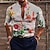 cheap Men&#039;s Floral Shirts-Men&#039;s Shirt Graphic Shirt Floral Stand Collar White+Red Black White Green Gray 3D Print Outdoor Casual Long Sleeve Print Button-Down Clothing Apparel Fashion Designer Casual Comfortable