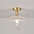 ieftine Montaj Plafon-plafoniera cu montare semi-încastrată lumina cupru 20cm abajur din sticlă lampă plafoniera iluminare 110-240v