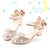 cheap Kids Dance Shoes-Girls&#039; Ballroom Dance Shoes Modern Shoes Performance Practice Party / Evening Bowknot Glitter Low Heel Thick Heel Round Toe Buckle Children&#039;s Silver Pink Gold