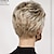 cheap Older Wigs-Chic Pixie Wig with Shattered Bangs and Tousled Layers / Multi-Tonal Shades of Blonde Silver Brown and Red