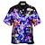 voordelige Hawaiiaanse reversoverhemden voor heren-Voor heren Overhemd Hawaiiaans overhemd Grafisch overhemd Aloha-shirt Paddenstoel Strijkijzer Zwart Geel Zwart / Paars Rood Paars Buiten Straat 3D Button-omlaag Kleding Modieus Ontwerper Casual Hippie