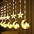 رخيصةأون أضواء شريط LED-ramadan garland light star moon led curtain string light 2023 eid mubarak decor lights for home islam muslim party holiday lighting ac220v 230v eu plug الاتحاد الأوروبي التوصيل