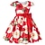 abordables Robes de fête-Enfants Fille Robe Robe de fête Fleur Manche Courte Utilisation Robe de baptême Noeud de cravate Princesse Polyester Midi robe soirée Eté Printemps 3-10 ans Rouge bordeaux Multicouleur Couleur bleue