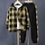 cheap Sets-2 Pieces Kids Boys Clothing Set Outfit Plaid Long Sleeve Set Casual Daily Spring Fall 7-13 Years Black Yellow Red