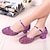 cheap Ballroom Shoes &amp; Modern Dance Shoes-Girls&#039; Ballroom Dance Shoes Modern Shoes Performance Party Stage Heel Glitter Low Heel Thick Heel Silver Purple Gold