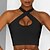 cheap Yoga Tops-Women&#039;s Halter Sports Bra High Support Cut Out Solid Color Black White Yoga Fitness Gym Workout Bra Top Sport Activewear High Impact Breathable Comfortable Stretchy Slim