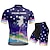 cheap Men&#039;s Clothing Sets-21Grams Men&#039;s Cycling Jersey with Shorts Short Sleeve Mountain Bike MTB Road Bike Cycling Dark Purple Blue Purple Graphic Animal Rainbow Bike Clothing Suit 3D Pad Breathable Moisture Wicking Quick