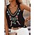 cheap Tank Tops-Women&#039;s Tank Top Black White Blue Print Graphic Floral Holiday Weekend Sleeveless V Neck Basic Regular Floral S