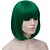 abordables Pelucas para disfraz-pelucas verdes para mujeres 12 &#039;&#039; peluca corta verde bob con flequillo peluca suave sintética natural pelucas de colores lindos para la fiesta del día de san patricio halloween
