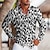 billige grafiske skjorter til mænd-Herre Skjorte Leopard Grafiske tryk Aftæpning Hvid Gul Blå Grøn udendørs Gade Langærmet Trykt mønster Knap ned Tøj Tropisk Mode Designer Blødt