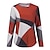 economico T-Shirt da donna-Per donna maglietta Geometrico Color Block Ufficio Essenziale Rotonda Rosso Autunno Inverno