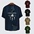 cheap Men&#039;s Shirts-Men&#039;s Shirt Letter Graphic Prints Vintage Father&#039;s Day Stand Collar Black Wine Navy Blue Green Khaki Outdoor Street Short Sleeve Button-Down Print Clothing Apparel Fashion Designer Casual Comfortable