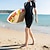 cheap Swimming-M-5XL Women&#039;s Athletic Swimwear One Piece Swimsuits Surfing Swimming Snorkeling Bodysuit Plus Size Swimwear for Women Short Sleeve Rashguards Stretch Boyleg Swim Suits