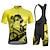 Недорогие Комплекты мужской одежды-21Grams Муж. Велокофты и велошорты-комбинезоны С короткими рукавами Горные велосипеды Шоссейные велосипеды Светло-желтый Черный Желтый Графика Велоспорт Наборы одежды 3D