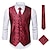 cheap Historical &amp; Vintage Costumes-Men&#039;s Vest Tie Set Paisley Floral Jacquard Necktie Pocket Square 3PCS Waistcoat Retro Vintage Rococo for Suit or Tuxedo Wedding Party Masquerade