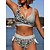 cheap Bikini Sets-Women&#039;s Swimwear Bikini Normal Swimsuit Striped Leopard Print 2 Piece Printing Black Bathing Suits Beach Wear Summer Sports