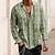 billige grafiske skjorter til mænd-Herre Skjorte Grafisk skjorte Slangemønster Krave Blå Grøn Grå udendørs Gade Langærmet Knap ned Tøj Årgang Mode Designer Etnisk Stil