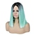 cheap Costume Wigs-Wig Mint Green Wig Short Straight Bob Wigs Ombre Wigs for Women and Girls Heat Resistant Colorful Cosplay Party Synthetic Wig 14 Inches  Halloween Wig