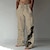 cheap Linen Pants-Men&#039;s Linen Pants Trousers Summer Pants Beach Pants Drawstring Side Pockets Elastic Waist Graphic Prints Feather Breathable Lightweight Daily Yoga For Vacation Casual Chinoiserie White Blue