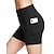 billige Yoga shorts og syklister-kvinners sportsbukse med bredt bånd og telefonlomme med ensfargede elastiske yoga løpebukser med høy midje