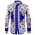 cheap Men&#039;s Vintage Shirts-Men&#039;s Shirt Graphic Shirt Leopard Geometric Classic Collar Black Royal Blue Brown Party Casual Long Sleeve Print Clothing Apparel Designer Ethnic Style Casual