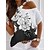 preiswerte Blusen &amp; Hemden-Damen T Shirt Weiß Ausgeschnitten Bedruckt Blumen Casual Festtage Kurzarm Rundhalsausschnitt Basic Standard Blume S