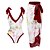 cheap Tankinis-Women&#039;s Swimwear Tankini 2 Piece Normal Swimsuit Floral 2 Piece Printing Pink Red Blue Purple Green Bathing Suits Summer Sports