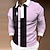 cheap Men&#039;s Button Up Polos-Men&#039;s Polo Shirt Golf Shirt Street Casual Polo Collar Long Sleeve Designer Basic Striped Button Front Button-Down Spring &amp;  Fall Regular Fit White Pink Navy Blue Light Grey Gray Polo Shirt