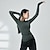 abordables Tenues de danse latine-Tenues de Sport Haut Ruché Couleur Pure Femme Utilisation Entraînement manche longue Polyester