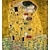 cheap People Prints-2pcs Frameless Classic Artist Gustav Klimt Kiss Abstract Oil Painting On Canvas Print Poster Modern Art Wall Pictures For Living Room Decor