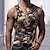 olcso férfi 3d felsők-Férfi Mellény felső Ujjatlan férfi póló Grafika Zászló Terített nyak Ruházat 3D nyomtatás Napi Sport Ujjatlan Nyomtatott Divat Dizájn Izom