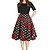 cheap Historical &amp; Vintage Costumes-Audrey Hepburn Polka Dots Retro Vintage 1950s Floral Swing Dress Flare Dress Women&#039;s Costume Vintage Cosplay Casual Daily Short Sleeve Dress Masquerade