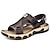 cheap Men&#039;s Sandals-Men&#039;s Sandals Leather Sandals Beach Slippers Outdoor Hiking Sandals Sports Sandals Casual Beach Outdoor Daily Canvas Breathable Buckle Black Brown Khaki Summer Spring