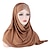 رخيصةأون عربي مسلم-نسائي طرحة الحجاب التفاف وشاح ديني العربية مسلم رمضان لون سادة بالغين خوذة
