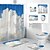 cheap Shower Curtains-4Pcs Shower Curtain Set with Rug Toilet Lid Cover Sets with Non-Slip Rug Bath Mat for Bathroom, Sky Clouds Pattern,Waterproof Polyester Shower Curtain with 12 Hooks,Bathroom Decoration