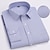 preiswerte Businesshemden für Herren-Herren Oberhemd Blau Purpur Dunkelblau Langarm Feste Farbe Quadratischer Ausschnitt Ganzjährig Hochzeit Arbeit Bekleidung