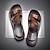 preiswerte Herrensandalen-Herren Sandalen aus PU-Leder, flache Sandalen, Outdoor-Strand, klassische Freizeit-Hausschuhe, atmungsaktive Sandalen, schwarz, braun, Sommer