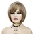 cheap Older Wigs-Short Light Brown Mix Blonde Bob Wig with Bangs for White Women Natural Synthetic Hairstyles with Highlight Soft Hair Replacement Wigs Daily Use Christmas Costume for Women