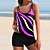 cheap Tankinis-Women&#039;s Swimwear Normal Tankini 2 Piece Swimsuit Striped 2 Piece Printing Yellow Pink Blue Purple Tank Top Bathing Suits Beach Wear Summer Sports