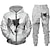 cheap Men&#039;s Printed Hoodie Outfits-Men&#039;s Tracksuit Full Zip Hoodie Hoodies Set Blue Purple Light Grey Light Blue Hooded Graphic Wolf Zipper 2 Piece Sports &amp; Outdoor Casual Sports 3D Print Streetwear Basic Casual Spring Fall Clothing