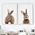 cheap Posters &amp; Prints-1 Panel Bunny Rabbit Tail Wall Art Picture Woodland Animal Canvas Poster Nursery Print Minimalist Painting Nordic Kids Baby Room Decor No Frame