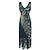 Χαμηλού Κόστους Ιστορικές &amp; Vintage Στολές-Ρετρό / Βίντατζ Δροσμός 20ετών 1920 Φανελάκι φόρεμα Φορέματα Κοκτέιλ Φόρεμα Χριστουγεννιάτικο φόρεμα για πάρτι Μεσημέρι Το Great Gatsby Γυναικεία Πούλιες Φούντα Λαιμόκοψη V