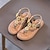 ieftine Sandale de Copii-Fete Sandale Zilnic Pantof cu Berete Încălțăminte școlară PU Non-alunecare Copii mari (7 ani +) Copii mici (4-7 ani) Școală Zi de Naștere Cadou Plajă Plimbare Exterior Paiete Flori Argintiu Roz