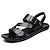 cheap Men&#039;s Sandals-Men&#039;s Sandals Flat Sandals Outdoor Slippers Classic Casual Outdoor Daily PU Breathable Loafer Black Brown Summer