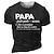 cheap Men&#039;s 3D Tee-Father&#039;s Day papa shirts Mens Graphic Shirt Black 3D For | Summer Cotton Letter Vintage Fashion Designer Print Tee Papa Outdoor Casual Daily Navy Blue Like Grandpa But So Much Cooler Father&#039;S