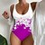 cheap One-Pieces-Women&#039;s Swimwear Normal One Piece Swimsuit Floral Printing Black Pink Blue Orange Bodysuit Bathing Suits Beach Wear Summer Sports