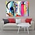 cheap Painting-Handmade Oil Painting Canvas Wall Art Decoration Nordic Fashion Graffiti Art Color Figures for Home Decor Rolled Frameless Unstretched Painting
