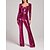 cheap Women&#039;s Jumpsuits-Women&#039;s Jumpsuit Solid Color Square Neck Streetwear Party Birthday Straight Regular Fit Long Sleeve Pink Red Blue S M L All Seasons